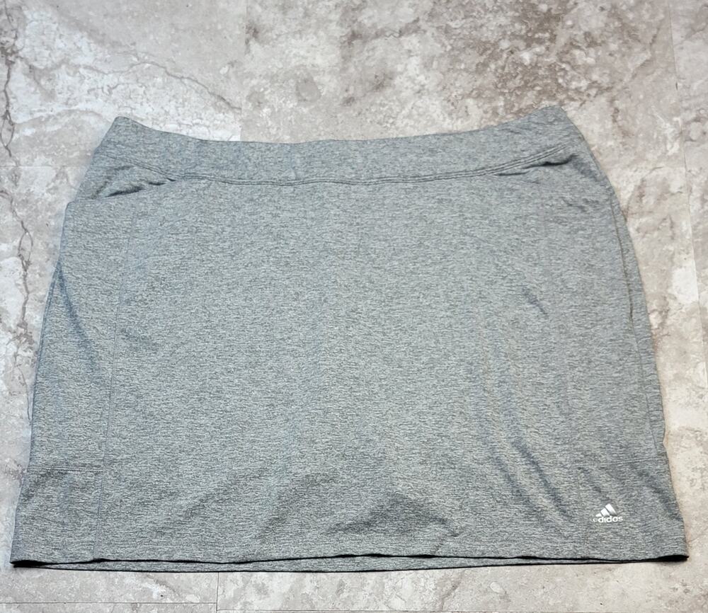 Adidas Skort Skirt XL Gray Logo Pickleball Tennis Golf Pocket Athleisure Active